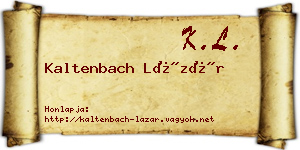Kaltenbach Lázár névjegykártya